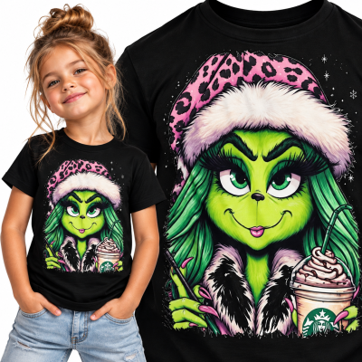 KOSZULKA DZIECIĘCA ŚWIĄTECZNA GRINCH WOMEN STAR